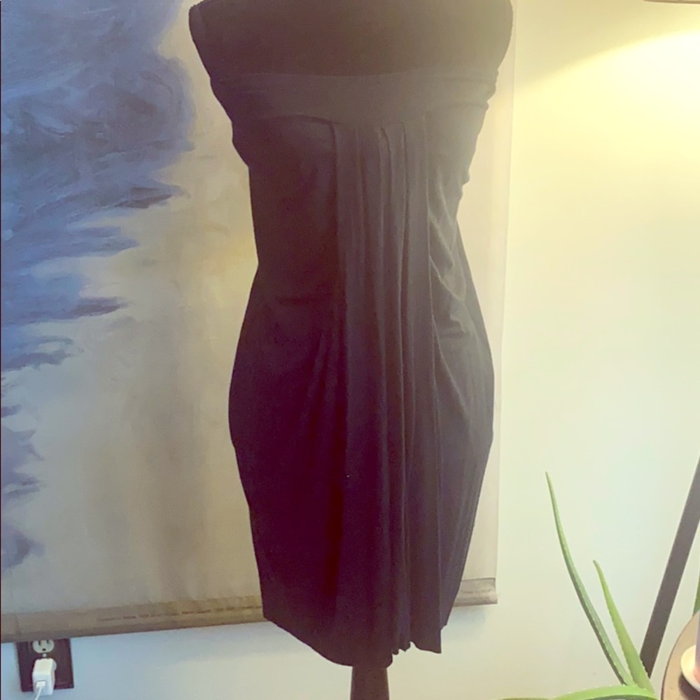 Anthropologie Black Strapless Dress